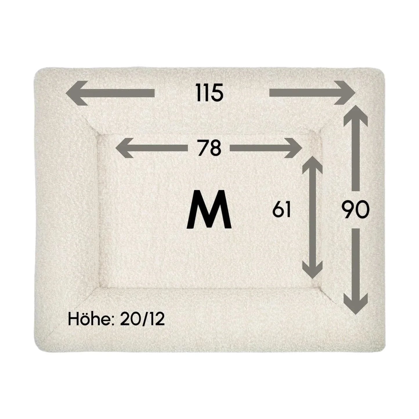 Hundebett Barklay Größe M mit Bouclébezug